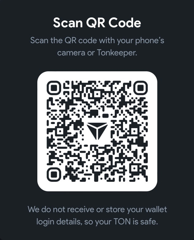 QR-код для соединения Tonkeeper с Fragment