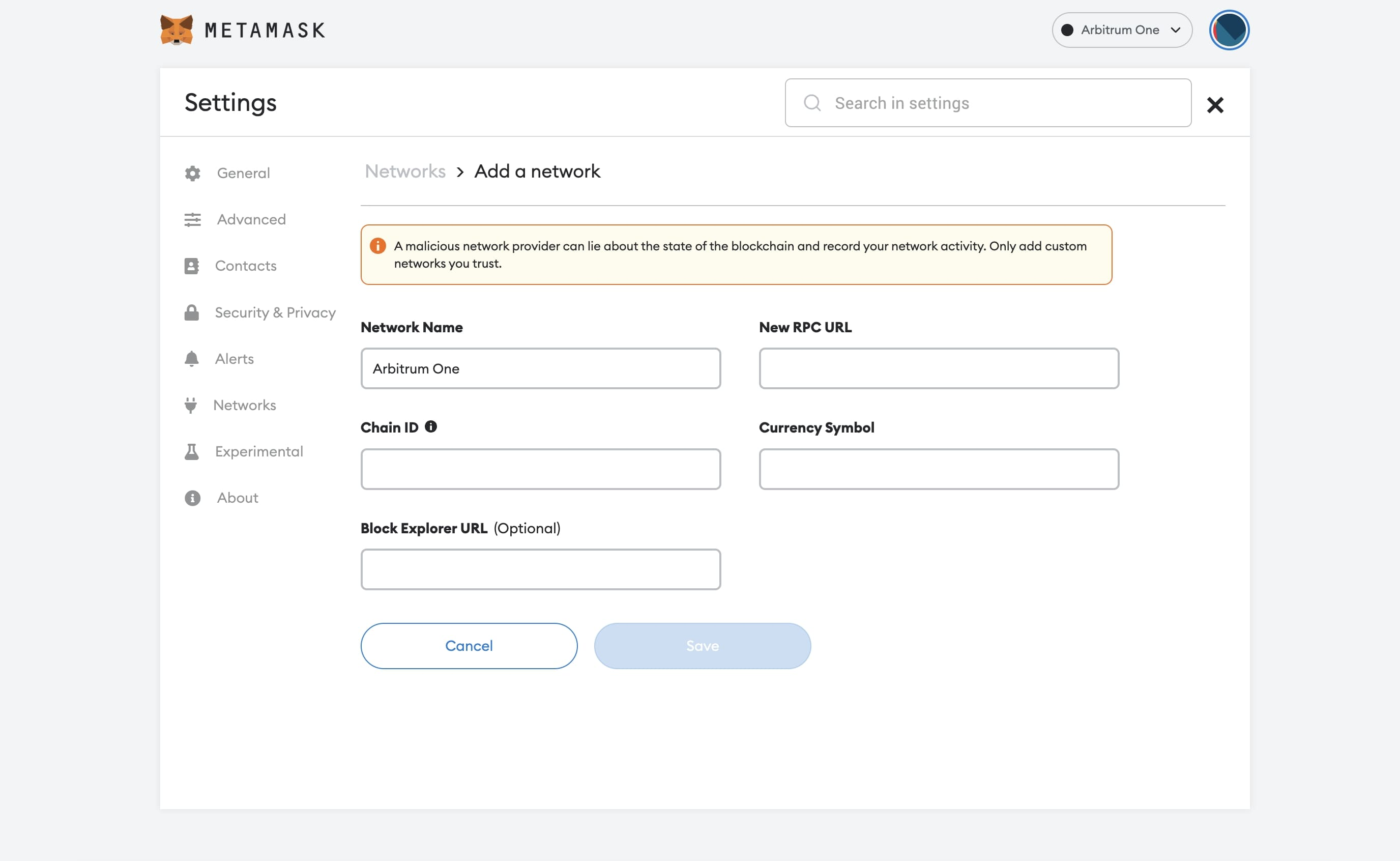 Как добавить сеть Arbitrum в Metamask?